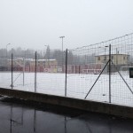 Il Varese sotto la neve dopo la vittoria di Bari