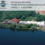 Una moto MV Agusta celebra i mondiali master di canottaggio alla Schiranna