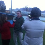 Rodrigo Ely famoso in Brasile. Una tv carioca lo intervista allo stadio