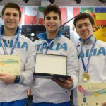 Podio Squadre scherma 2014 con lecci