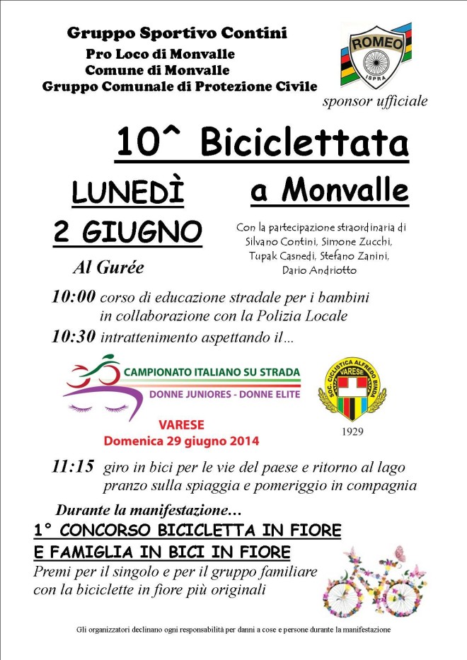 Biciclettata Monvalle Locandina 2014