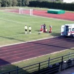 Carabinieri e ambulanza a Tradate per una partita di calcio