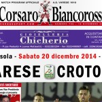 Il Corsaro Biancorosso in anteprima, tutto su Varese-Crotone
