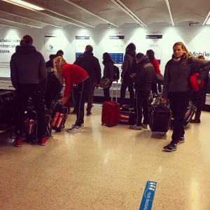 UYBA arrivate in aeroporto in finlandia