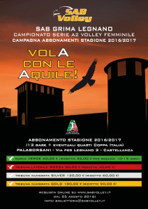 VolA con le Aquile abbonamenti sab volley castellanza locandina 2016