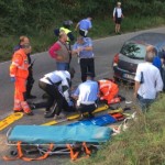 Incidente stradale durante la Tre Valli, agente non in pericolo di vita