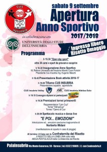 cus insubria apertura stagione 2017 2018 locandina