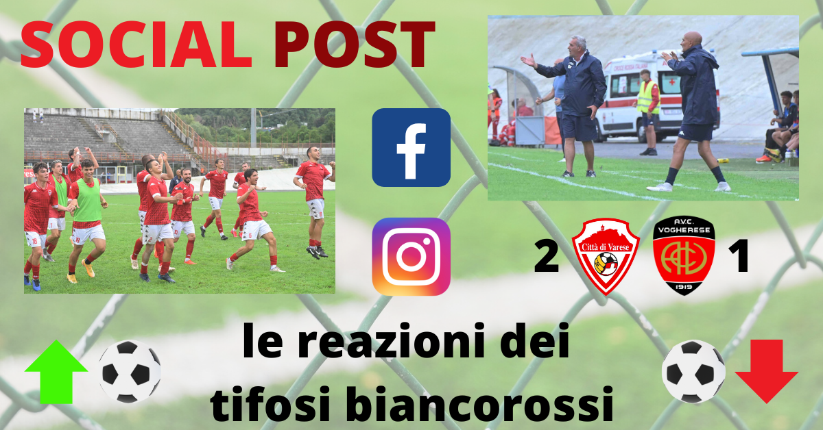I social post Varese-Vogherese: “Un gran bel Varese. Perissinotto e Vitofrancesco di un altro pianeta”