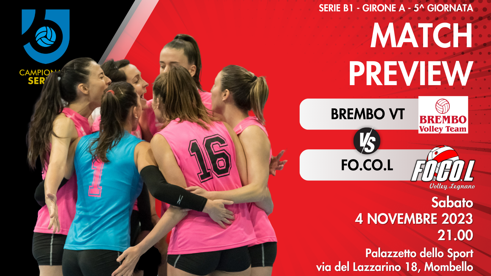 La FoCoL si prepara ad affrontare il BremboVolleyTeam