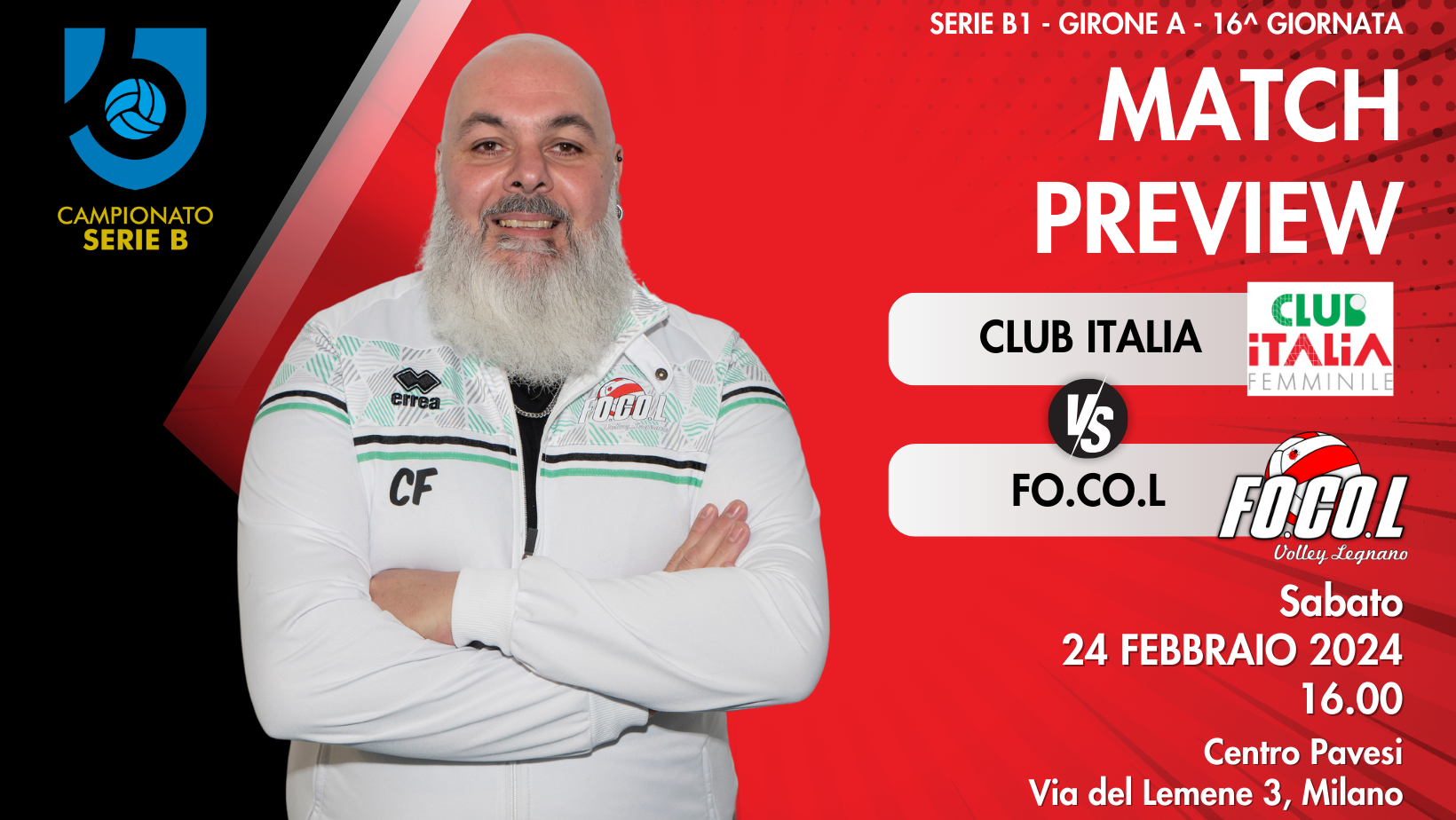 FoCoL attesa sabato dal Club Italia. Catalfamo: “Sarà una partita difficile”