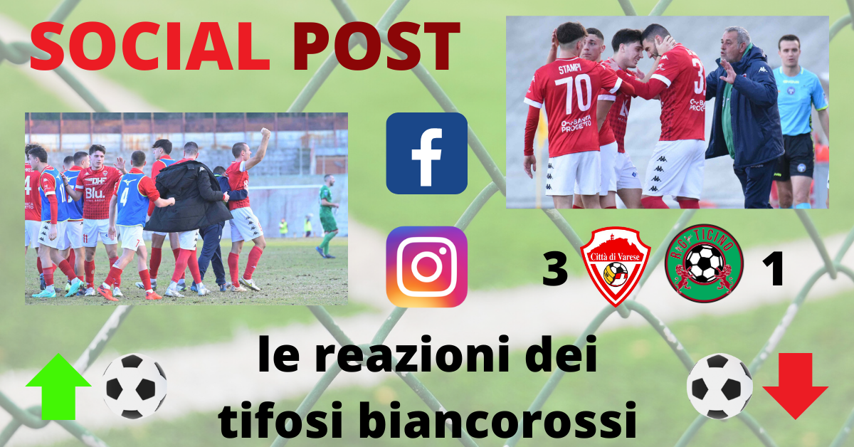 I social post Varese-RG Ticino: “Grande Varese, grande vittoria. Ripetiamoci in trasferta”