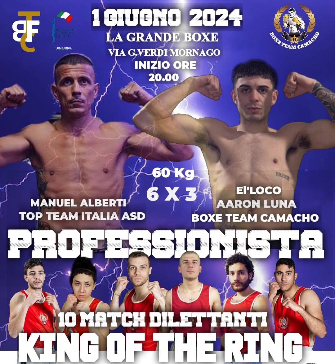 Boxe Team Camacho: Luna vince il suo primo match da professionista. Alberti ko tecnico al secondo round