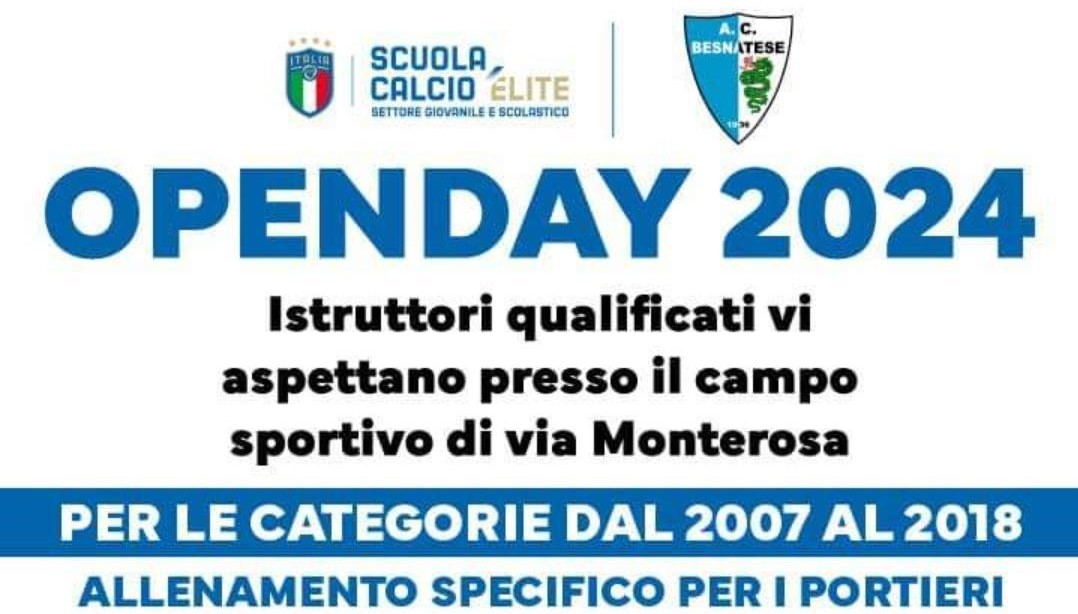 Full immersion Besnatese: due settimane di open day per tutte le categorie