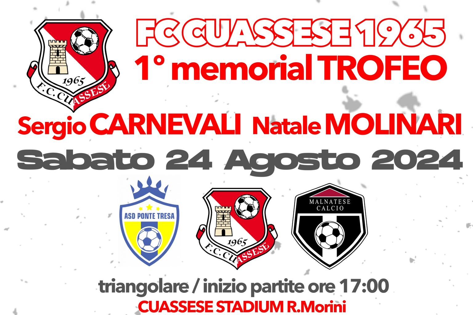 Un sabato di emozioni in casa Cuassese: va in scena il primo Memorial Sergio Carnevali e Natale Molinari