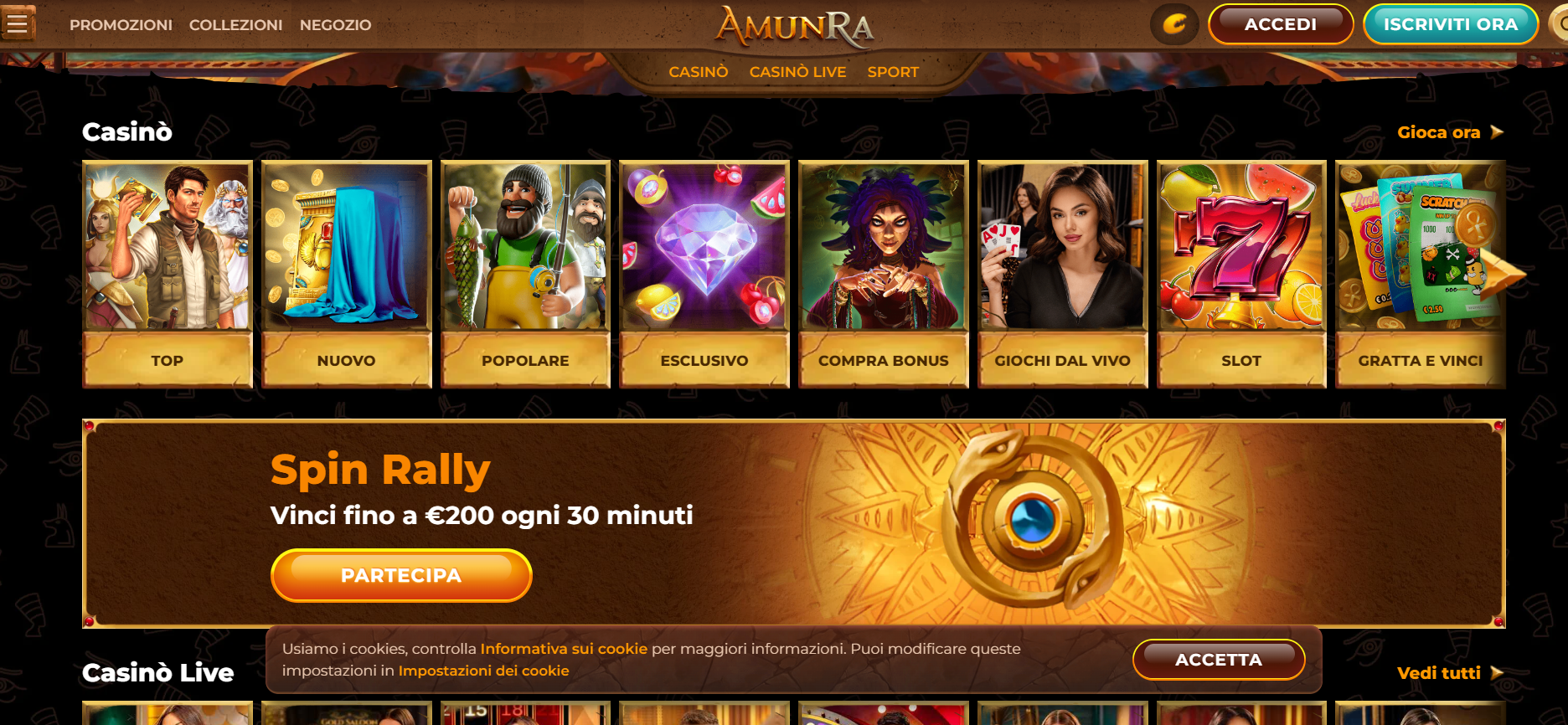 Giochi di casinò online contro giochi di casinò dal vivo su Amunra