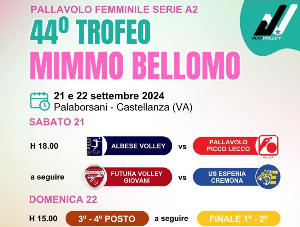 44° Memorial Bellomo – Futura Volley, Cremona, Albese e Lecco pronte a regalare spettacolo