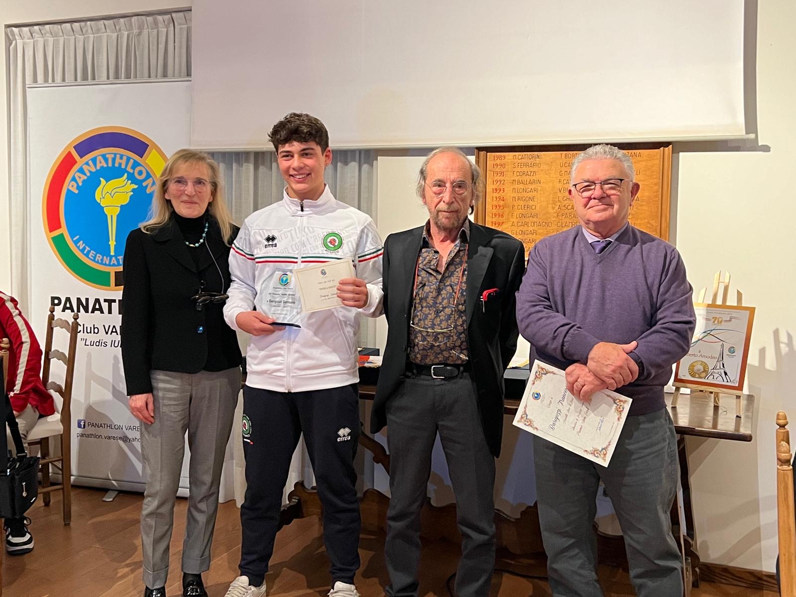 Simone Barigozzi si aggiudica il premio “Anni Verdi” assegnato dal Panathlon Varese