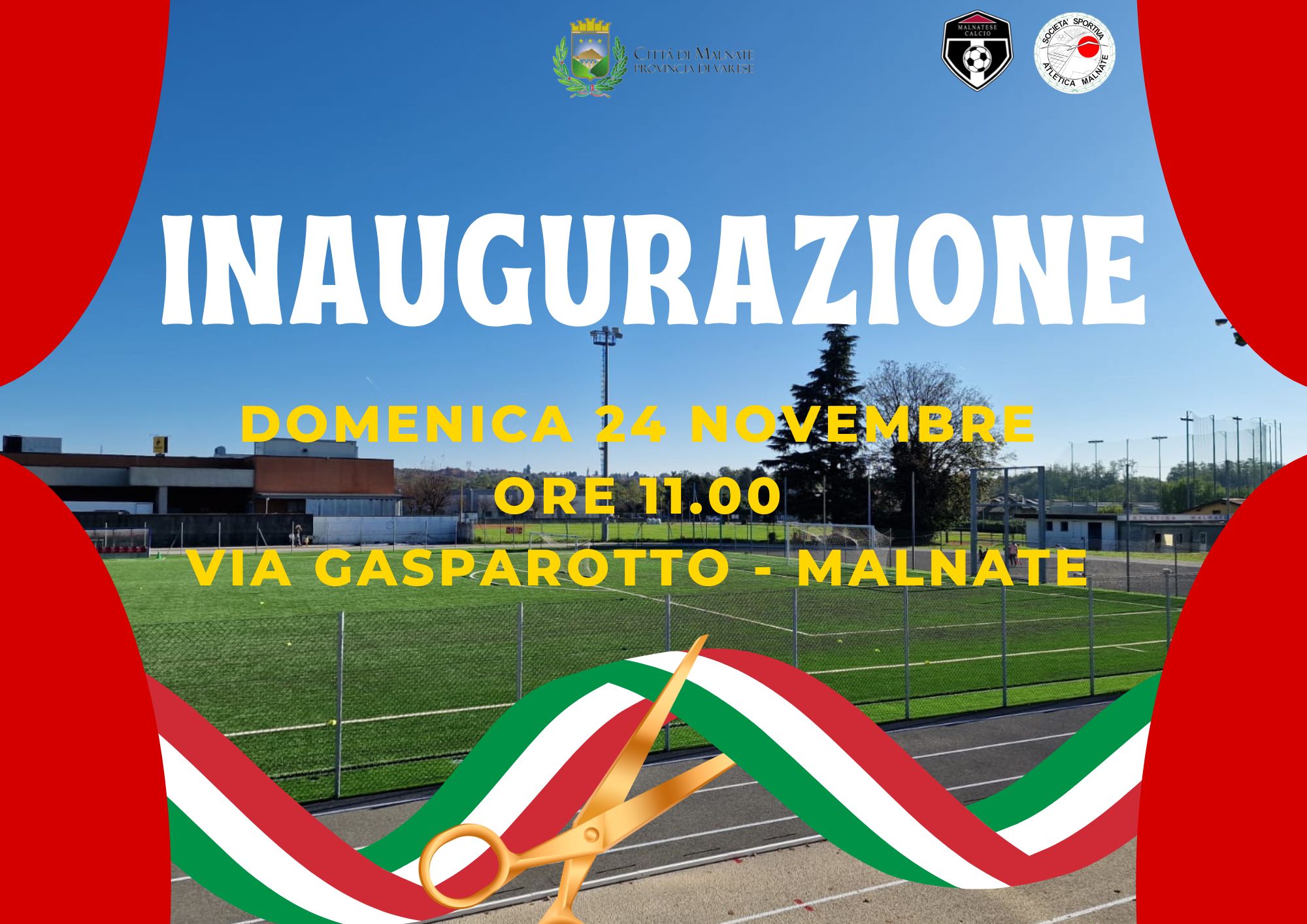 Malnate si fa bella con il nuovo centro sportivo di via Gasparotto