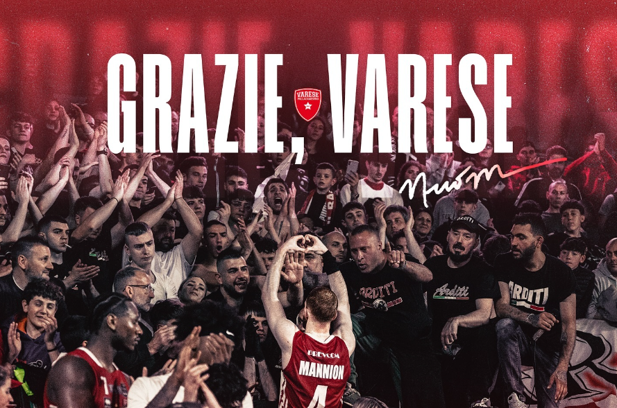 Mannion dice addio a Varese: “Grazie del vostro amore, sempre nel mio cuore”