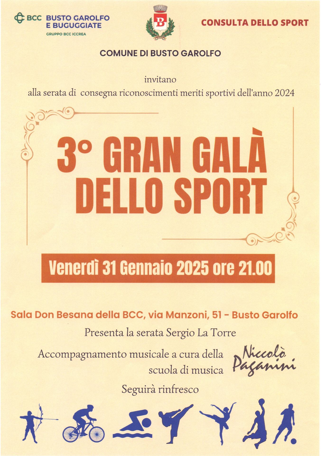 Il Gran Galà dello Sport celebra il merito e l’eccellenza sportiva: appuntamento il 31 gennaio a Busto Garolfo