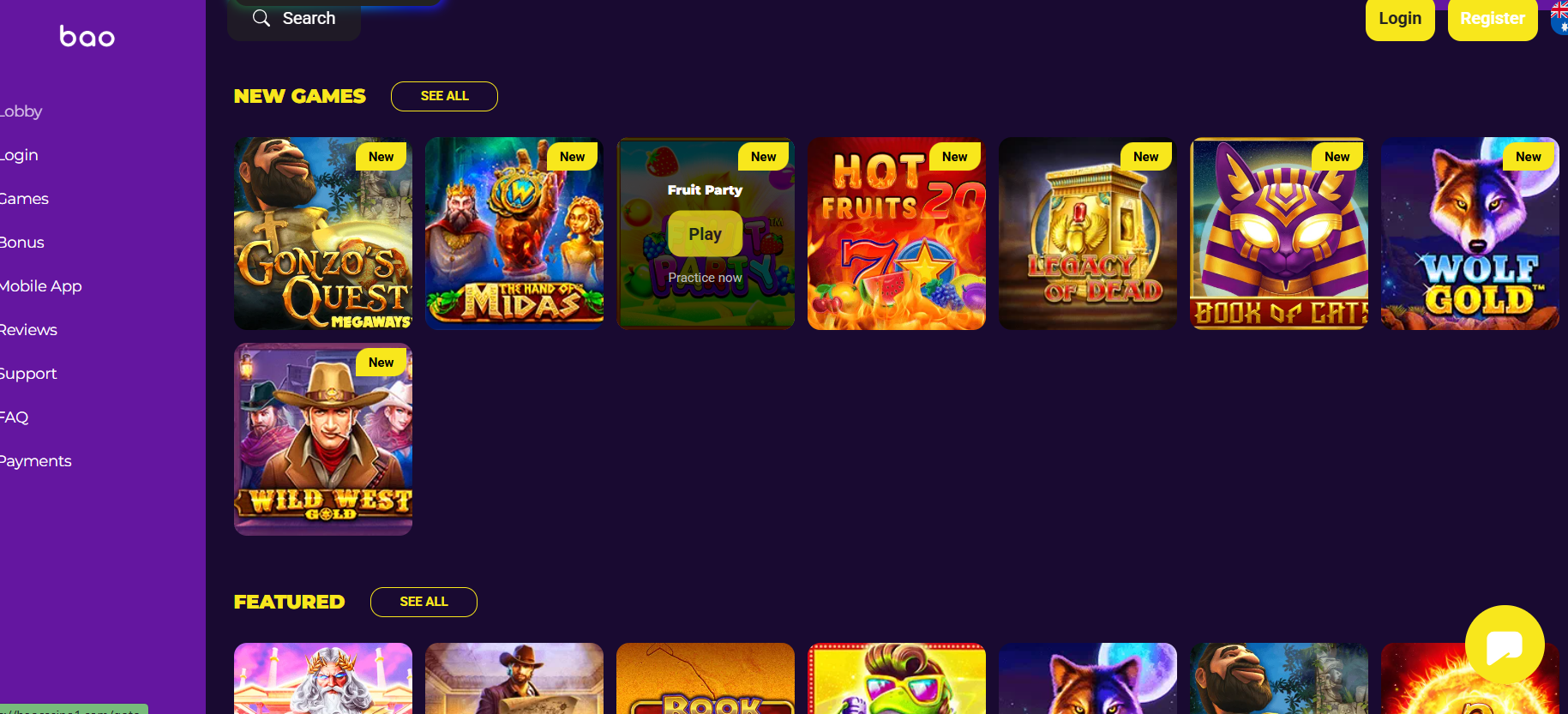 Bao Casino: giochi da casinò online e slot online