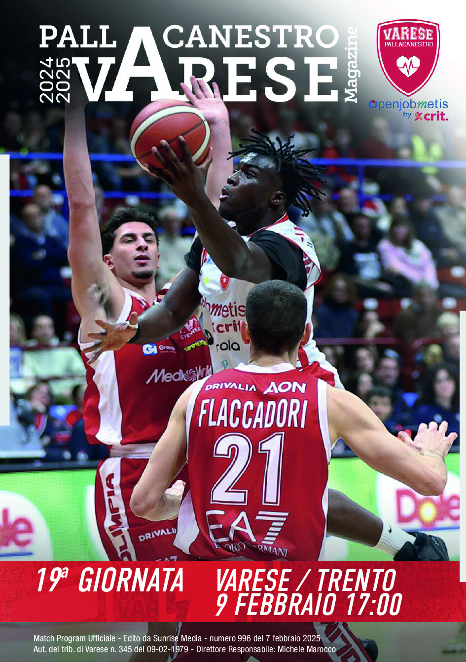 Pallacanestro Varese – Trento: sfoglia in anteprima il match program