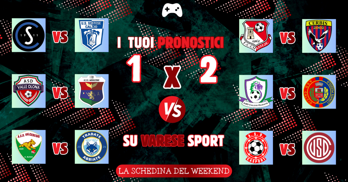I tuoi pronostici – Derby per cuori forti a Cuasso, comeback Valceresio. Solbiatese avanti tutta, colpi Olgiate e Casbeno