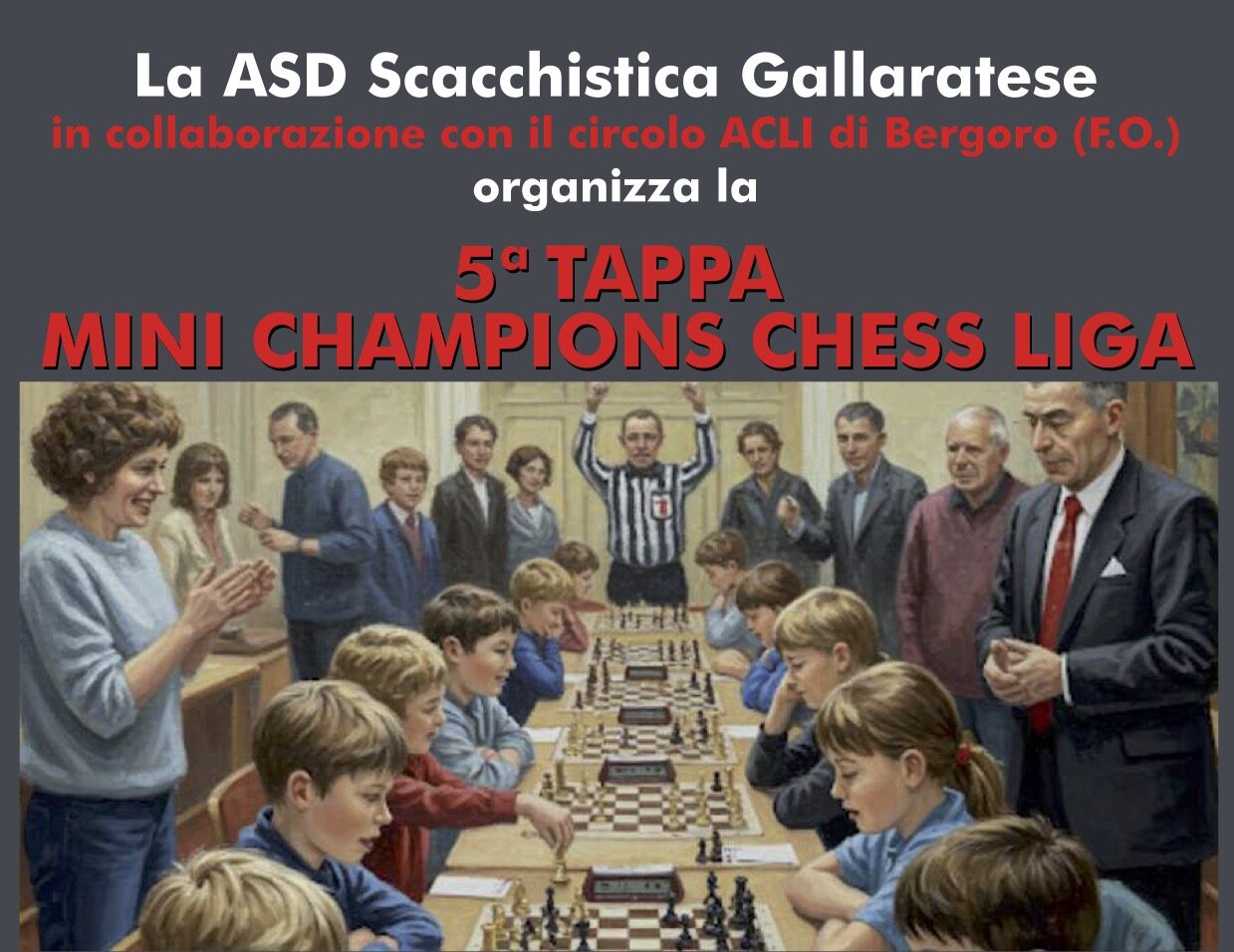 L’ASD Scacchistica Gallaratese organizza la quinta tappa di Mini Champions Chess Liga