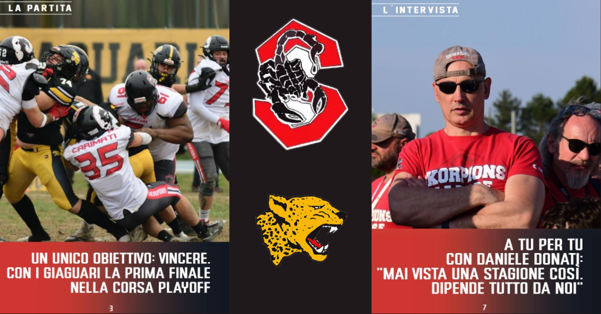 Sfoglia in anteprima il Match Program di Skorpions Varese – Giaguari Torino. Donati: “Dipende da noi”