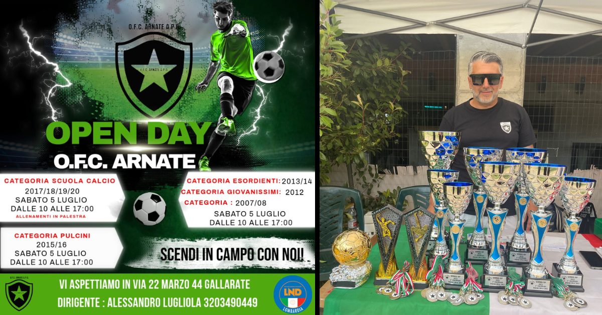 In campo con l’Arnate per gli Open Day, Lugliola: “Parco mister rinforzato, pronti a completare la filiera”