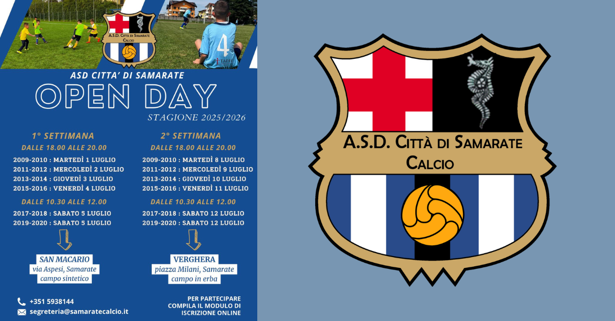 Calcio e valori alla base degli Open Day del Samarate, De Andreis: “Ambiente sereno, lavoriamo senza pressioni”