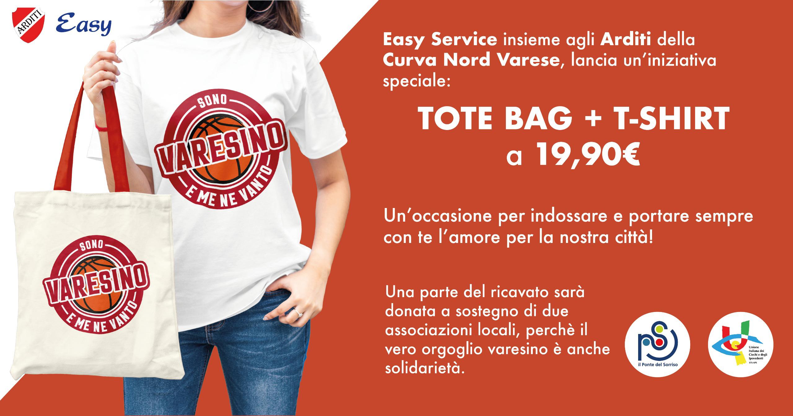 “Sono Varesino e Me Ne Vanto”: Easy Service e gli Arditi lanciano una linea di merchandising nel segno della solidarietà