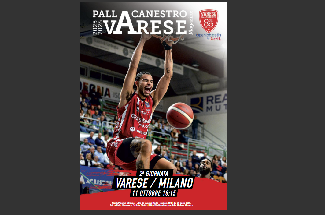 Pallacanestro Varese – Milano: sfoglia in anteprima il match program