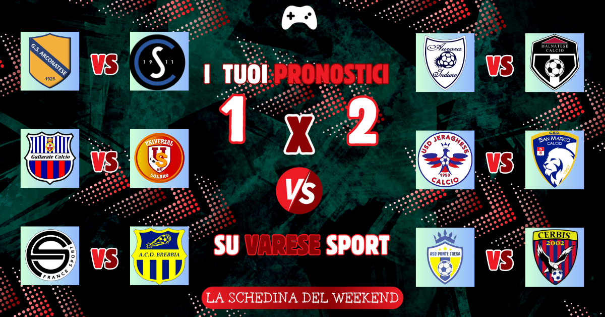 La schedina del weekend – Gallarate e CerBis da pronostico. 4 errori da matita rossa