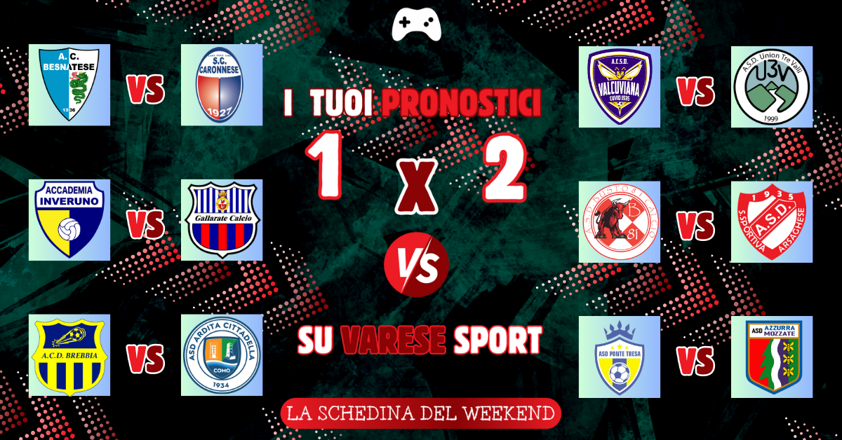 La schedina del weekend – Brebbia e Gallarate da applausi, Valcuviana sul velluto. Ma la festa è solo al 50%