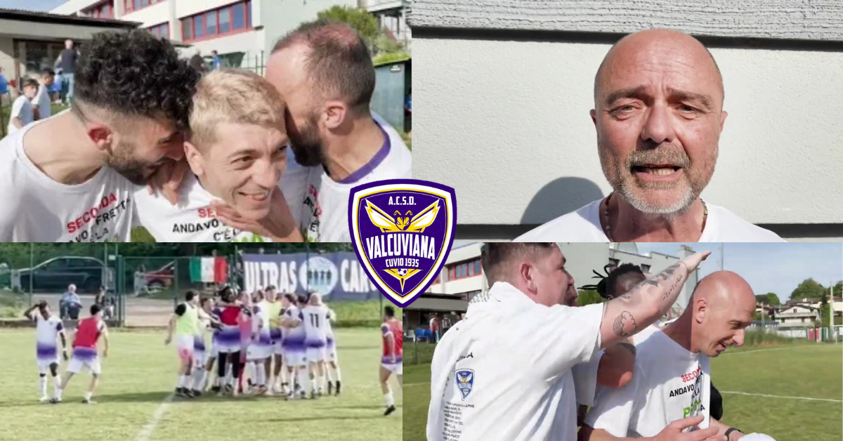 La Valcuviana vola in Prima Categoria! La festa biancoviola e le voci dei protagonisti – VIDEO