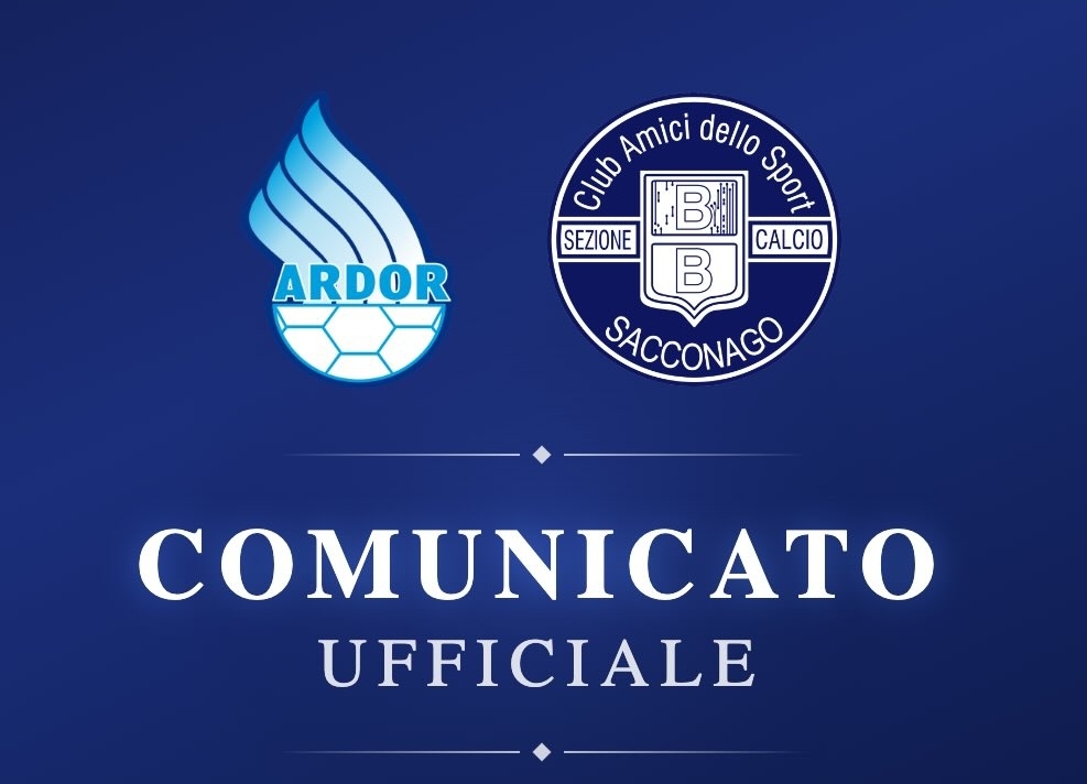 Ardor e CAS Sacconago fanno squadra: nasce una nuova sinergia per 450 giovani calciatori
