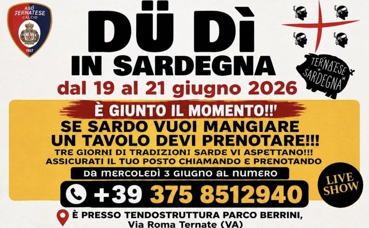 “Dü Dì in Sardegna”, Ternate si veste d’isola: tre giorni tra sapori, folklore e solidarietà