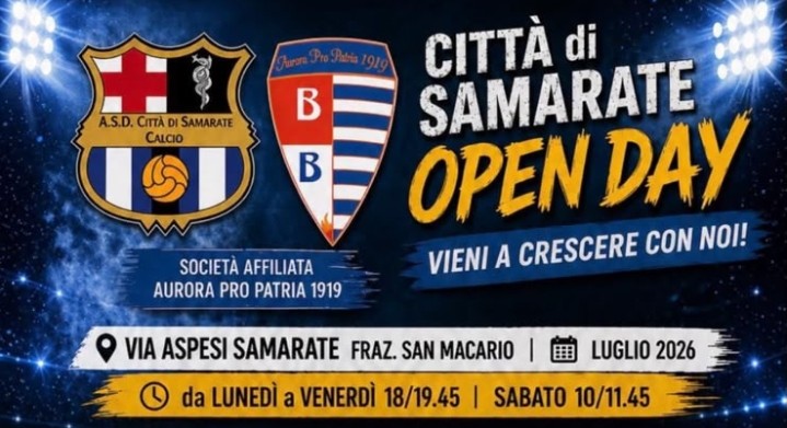 Città di Samarate, luglio bollente con gli Open Day a San Macario. Rizzi: “Il nostro cuore è il settore giovanile”