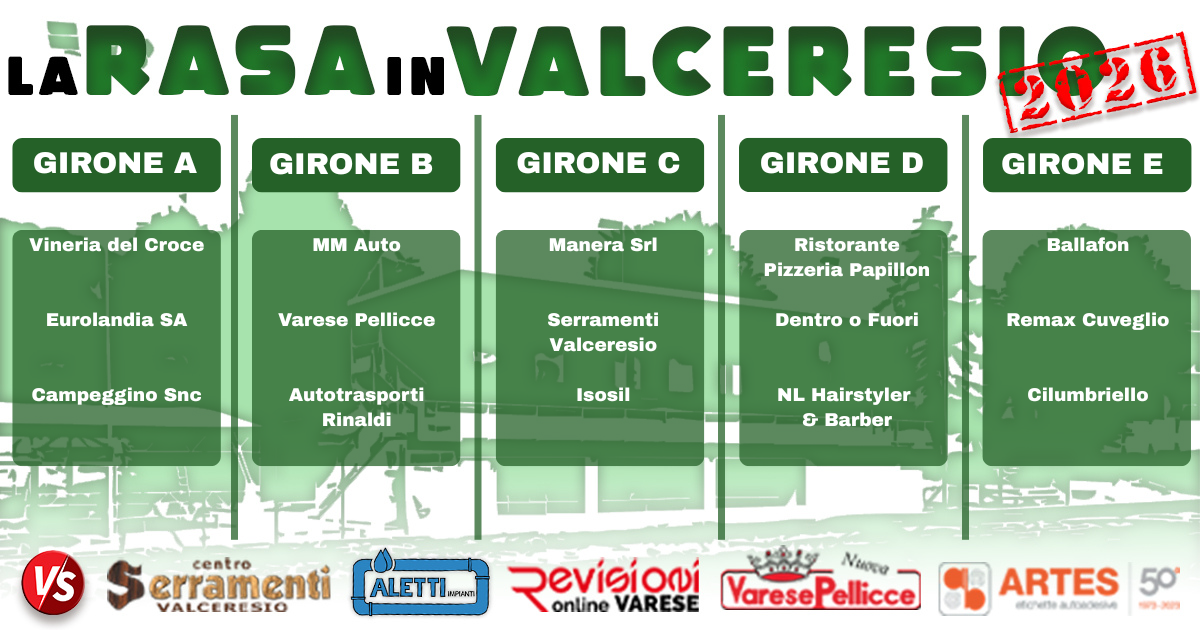 Rasa in Valceresio, ecco i gironi. Livello pazzesco, ogni sera una finale: il countdown è iniziato!