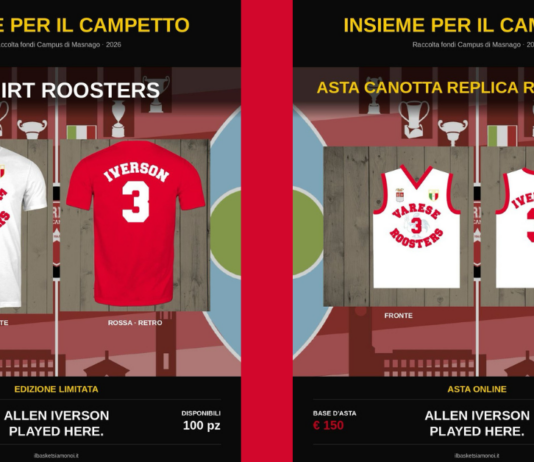 Il Basket Siamo Noi rilancia: all’asta la storica maglia di Iverson per il Campus di Masnago