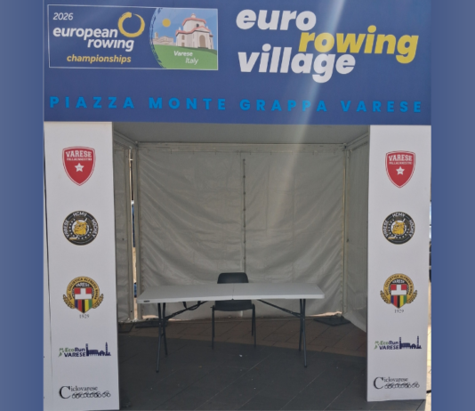 Il ciclismo sale in barca con il canottaggio: Ciclovarese protagonista all’Euro Rowing Village