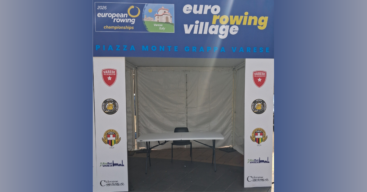 Il ciclismo sale in barca con il canottaggio: Ciclovarese protagonista all’Euro Rowing Village