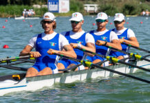Mondiali Assoluti: miglior tempo per il quattro di coppia maschile in batteria, avanzano altre quattro barche azzurre