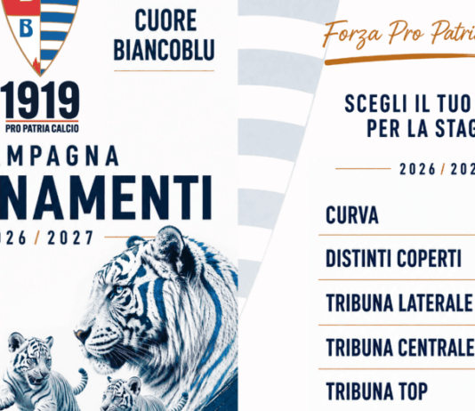 Campagna Abbonamenti Pro Patria: cultura pop. Curva a 20 euro