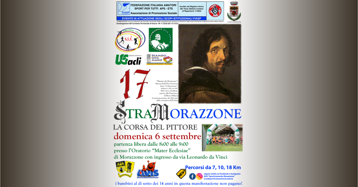 StraMorazzone, sport e cultura si incontrano: domenica 6 settembre torna la “Corsa del Pittore”