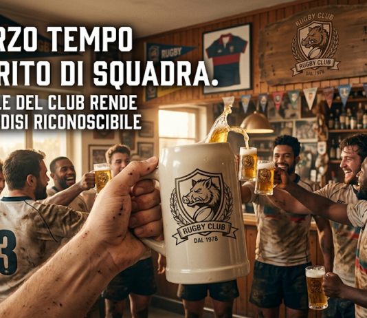 Il terzo tempo è un rito di squadra. Il boccale del club rende ogni brindisi riconoscibile