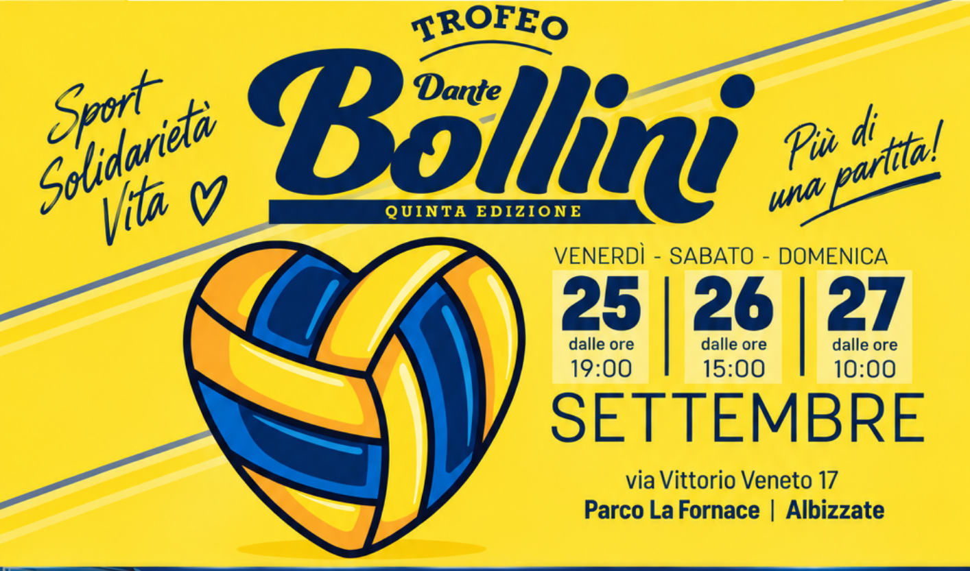 Albizzate a tutto volley e solidarietà: al Parco La Fornace torna il Trofeo Dante Bollini a sostegno di ADMO Lombardia