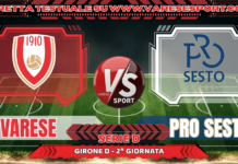 Varese – Pro Sesto in diretta