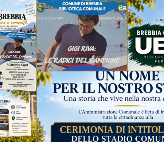 Brebbia, ottobre nel segno del calcio: corso UEFA C, ricordo di Gigi Riva e stadio intitolato a Mario Baranzini